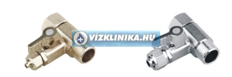 Bekötő T idom, 3/8"-os sarokszelephez, 1/4" vagy 3/8" víztisztító csőhöz hollanderes gyorscsatlakozóval Bekötő T idom, 3/8"-os sarokszelephez, 1/4" vagy 3/8" víztisztító csőhöz hollanderes gyorscsatlakozóval