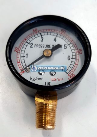 Nyomásmérő óra, max. 7 bar, 2-65˘C, 1/4" külső réz menet