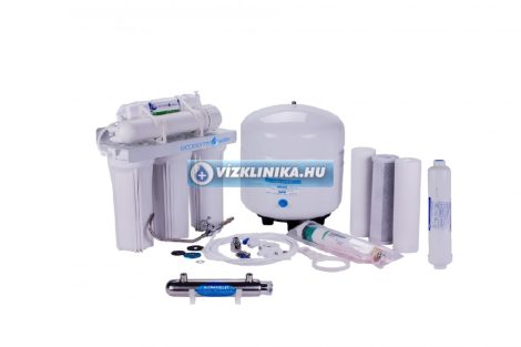 Economy Water RO-Traditional 7 lépcsős fordított ozmózis rendszerű víztisztító (50GPD), UV lámpával és ásványi anyag visszasózóval